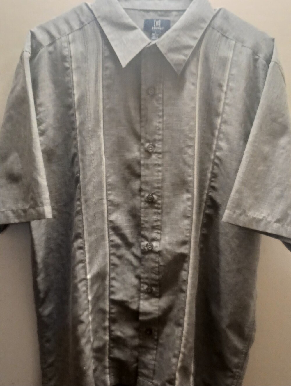 George Men’s Short-Sleeve Button-Down Shirt in Light Gray